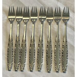 Oneida Northland Silverware Love Story 8 Stainless Seafood Cocktail Forks Japan